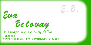 eva belovay business card